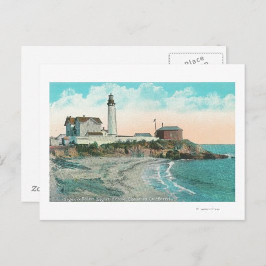 Buiten Uitzicht van de vuurtoren van het punt van  Briefkaart (Voorkant / Achterkant)