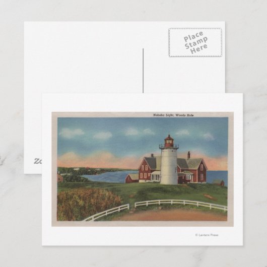 Buiten Uitzicht van de vuurtoren van Nobska Briefkaart (Voorkant / Achterkant)