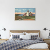 Buiten Uitzicht van de vuurtoren van Nobska Canvas Afdruk (Insitu (Slaapkamer))