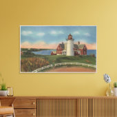 Buiten Uitzicht van de vuurtoren van Nobska Canvas Afdruk (Insitu (Woonkamer))