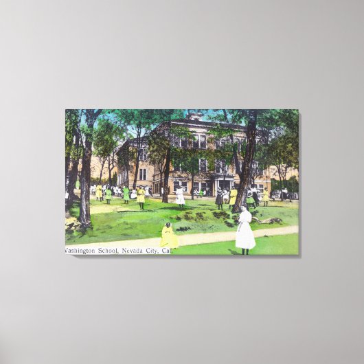Buiten Uitzicht van de Washington School Canvas Afdruk (Voorkant)