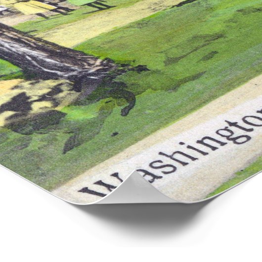 Buiten Uitzicht van de Washington School Poster (Hoek)