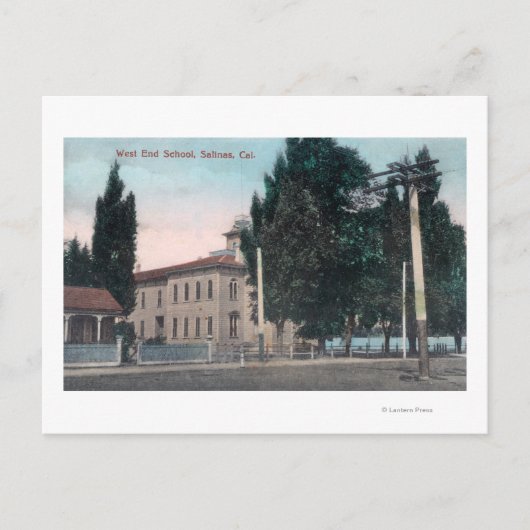 Buiten Uitzicht van de West End School Briefkaart (Voorkant)