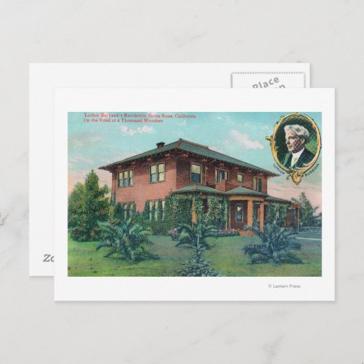 Buiten Uitzicht van de woonplaats van Luther Burba Briefkaart (Voorkant / Achterkant)