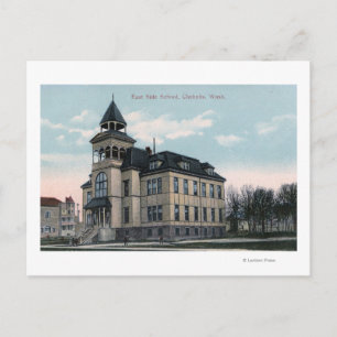 Buiten Uitzicht van East Side School Bldg Briefkaart