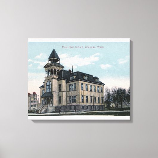 Buiten Uitzicht van East Side School Bldg Canvas Afdruk (Voorkant)