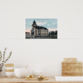 Buiten Uitzicht van East Side School Bldg Poster (Keuken)