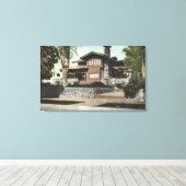 Buiten Uitzicht van een Californische Bungalow Canvas Afdruk (Insitu (Houten vloer))