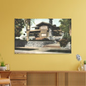 Buiten Uitzicht van een Californische Bungalow Canvas Afdruk (Insitu (Woonkamer))