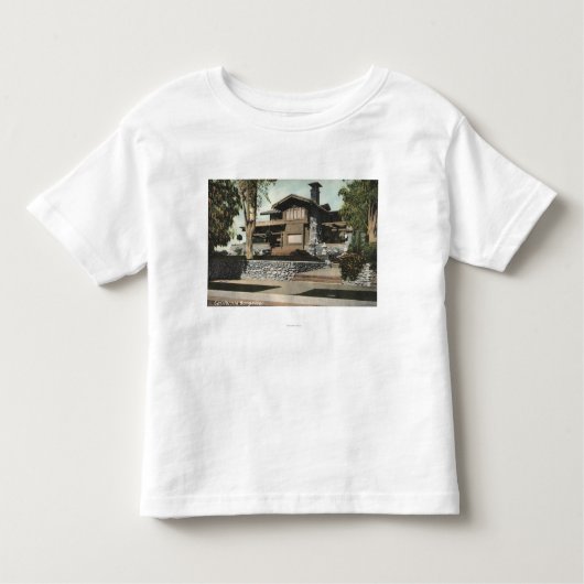 Buiten Uitzicht van een Californische Bungalow Kinder Shirts (Voorkant)