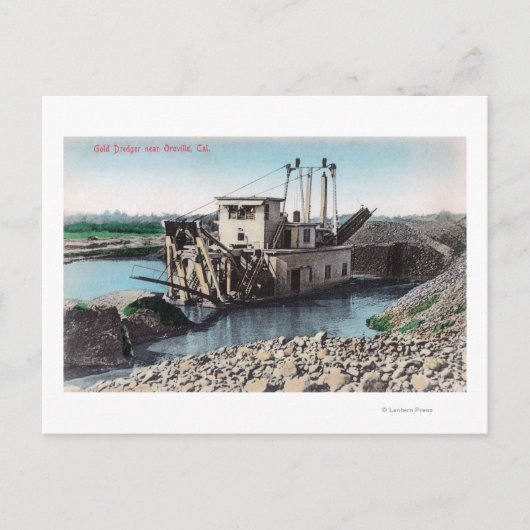 Buiten Uitzicht van een Gold DredgerOroville, CA Briefkaart (Voorkant)