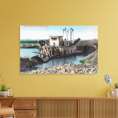 Buiten Uitzicht van een Gold DredgerOroville, CA Canvas Afdruk (Insitu (Woonkamer))