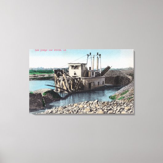 Buiten Uitzicht van een Gold DredgerOroville, CA Canvas Afdruk (Voorkant)