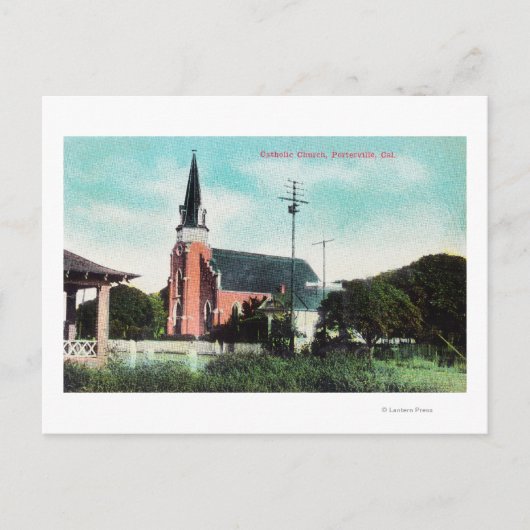 Buiten Uitzicht van een katholieke kerk Briefkaart (Voorkant)