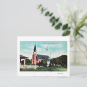 Buiten Uitzicht van een katholieke kerk Briefkaart (Staand voorkant)