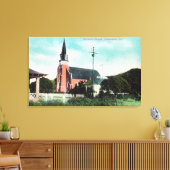 Buiten Uitzicht van een katholieke kerk Canvas Afdruk (Insitu (Woonkamer))