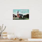 Buiten Uitzicht van een katholieke kerk Poster (Keuken)