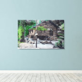 Buiten Uitzicht van een Log CabinCazadero, CA Canvas Afdruk (Insitu (Houten vloer))