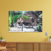 Buiten Uitzicht van een Log CabinCazadero, CA Canvas Afdruk (Insitu (Woonkamer))