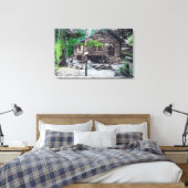 Buiten Uitzicht van een Log CabinCazadero, CA Canvas Afdruk (Insitu (Slaapkamer))