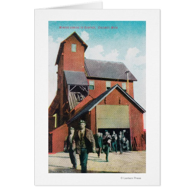 Buiten Uitzicht van een mijn, werknemers die vertr (Voorkant)
