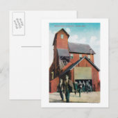 Buiten Uitzicht van een mijn, werknemers die vertr Briefkaart (Voorkant / Achterkant)