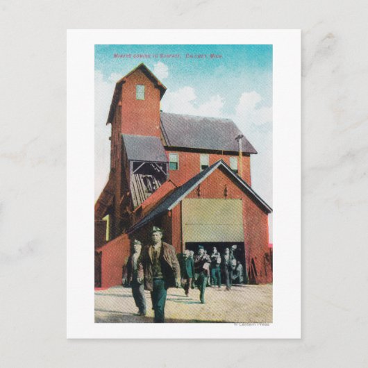Buiten Uitzicht van een mijn, werknemers die vertr Briefkaart (Voorkant)