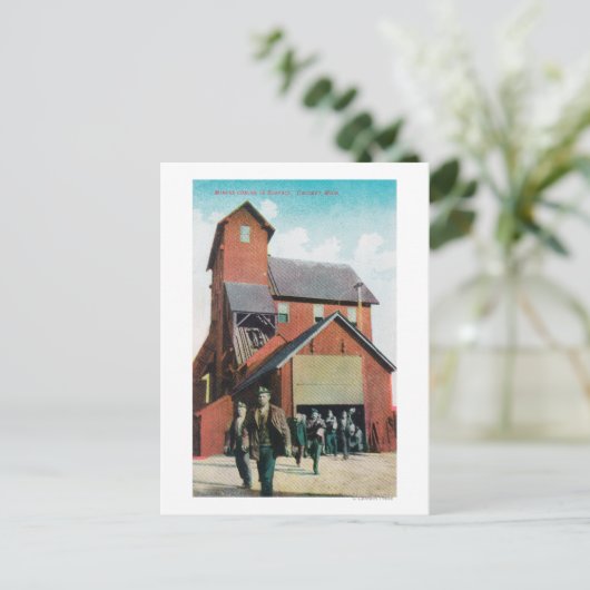 Buiten Uitzicht van een mijn, werknemers die vertr Briefkaart (Staand voorkant)