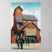 Buiten Uitzicht van een mijn, werknemers die vertr Poster (Voorkant)