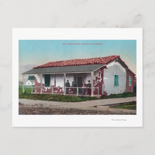 Buiten Uitzicht van een Oude Adobe HomeVentura, CA Briefkaart (Voorkant)