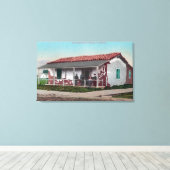 Buiten Uitzicht van een Oude Adobe HomeVentura, CA Canvas Afdruk (Insitu (Houten vloer))