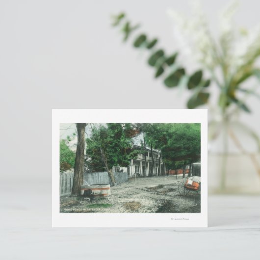 Buiten Uitzicht van een Road HouseYreka, CA Briefkaart (Staand voorkant)