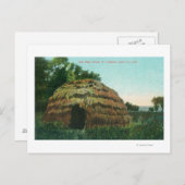 Buiten Uitzicht van een Tule HutLake County, CA Briefkaart (Voorkant / Achterkant)