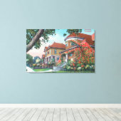 Buiten Uitzicht van een typische verblijfplaats Canvas Afdruk (Insitu (Houten vloer))