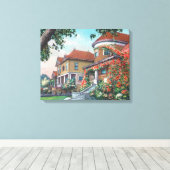 Buiten Uitzicht van een typische verblijfplaats Canvas Afdruk (Insitu (Houten vloer))