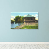 Buiten Uitzicht van Fort Halifax Canvas Afdruk (Insitu (Houten vloer))