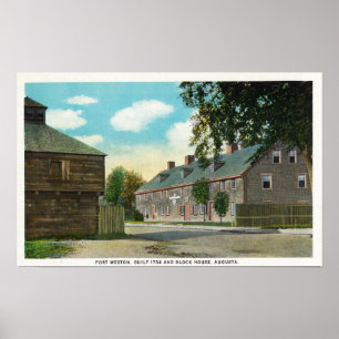 Buiten Uitzicht van Fort Weston en Block House Poster