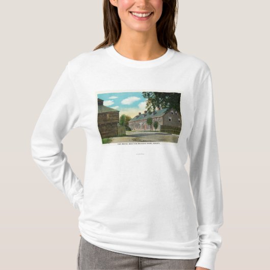 Buiten Uitzicht van Fort Weston en Block House T-shirt (Voorkant)