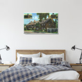 Buiten Uitzicht van Ft. Westerne en blokhuizen Canvas Afdruk (Insitu (Slaapkamer))