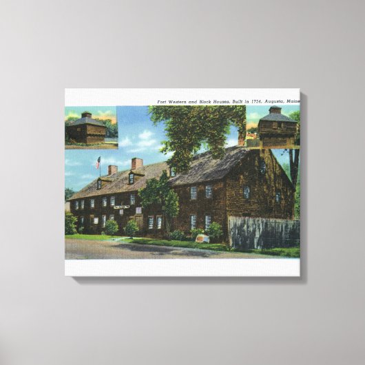 Buiten Uitzicht van Ft. Westerne en blokhuizen Canvas Afdruk (Voorkant)