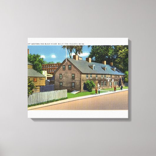 Buiten Uitzicht van Ft. Westerne en blokhuizen # Canvas Afdruk (Voorkant)