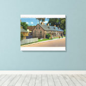 Buiten Uitzicht van Ft. Westerne en blokhuizen # Canvas Afdruk (Insitu (Houten vloer))