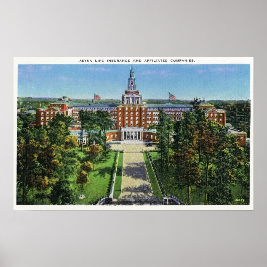 Buiten Uitzicht van het Aetna Life Insurance Build Poster (Voorkant)