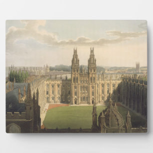 Buiten uitzicht van het All Souls College, genomen Fotoplaat