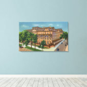 Buiten Uitzicht van het Amerikaanse hotel Canvas Afdruk (Insitu (Houten vloer))
