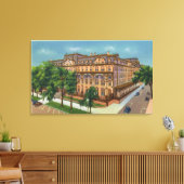 Buiten Uitzicht van het Amerikaanse hotel Canvas Afdruk (Insitu (Woonkamer))