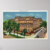 Buiten Uitzicht van het Amerikaanse hotel Poster (Voorkant)