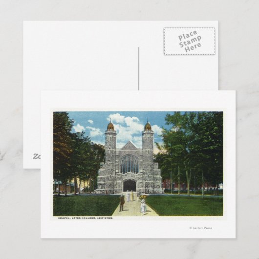 Buiten Uitzicht van het Bates College Chapel Briefkaart (Voorkant / Achterkant)