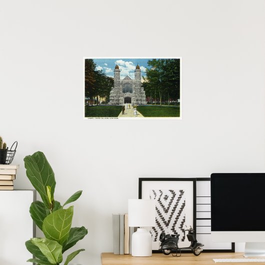 Buiten Uitzicht van het Bates College Chapel Poster (Thuiskantoor)