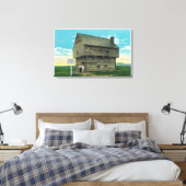 Buiten Uitzicht van het Blok van de Periode Canvas Afdruk (Insitu (Slaapkamer))